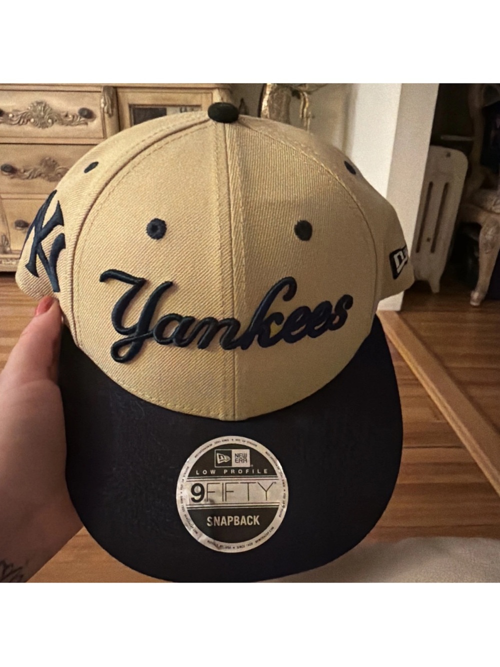 New Era 9FIFTY Snapback Hat - Gray Crown with Black Trim